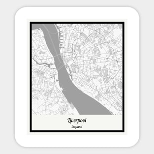 Map of Liverpool - England Sticker